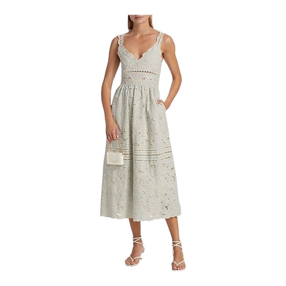 Sea Blaire Blue Eyelet Sleeveless Dress Size 4